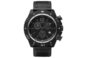 Correa de reloj Fossil JR1202 Cuero Negro 24mm